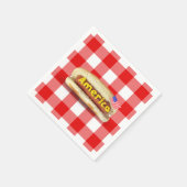 バッファロー・プレイドのアメリカンホットドッグ スタンダードカクテルナプキン (角)