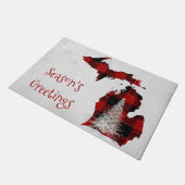 バッファロー・プレイドのクリスマス・ミシガン ドアマット (アングル)