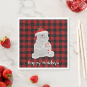 バッファロー・プレイドのホッキョクグマ スタンダードランチョンナプキン (インサイチュ)