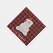 バッファロー・プレイドのホッキョクグマ スタンダードランチョンナプキン (角)