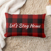 バッファロー・プレイドの「Stay Home」 ランバークッション (ブランケット)