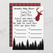 バッファロー·プレイドダーティーおむつベビーシャワーゲーム 招待状 (正面/裏面)