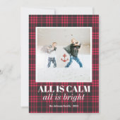 バッファロー・プレイド「すべて落ち着いた」写真おもしろいクリスマス シーズンカード (正面)