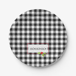 バッファロー・プレイド・クリスマス・ホリー・ホー！ホー！ホー！ホリデー ペーパープレート