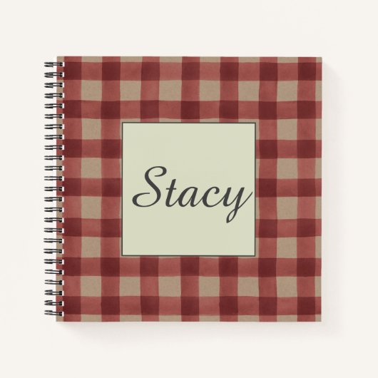 バッファロー・プレイド・ノパーソナライズされたートブック ノートブック (正面)