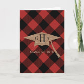 バッファロー・プレイド・バーラップの卒業写真発表 案内状 (正面)