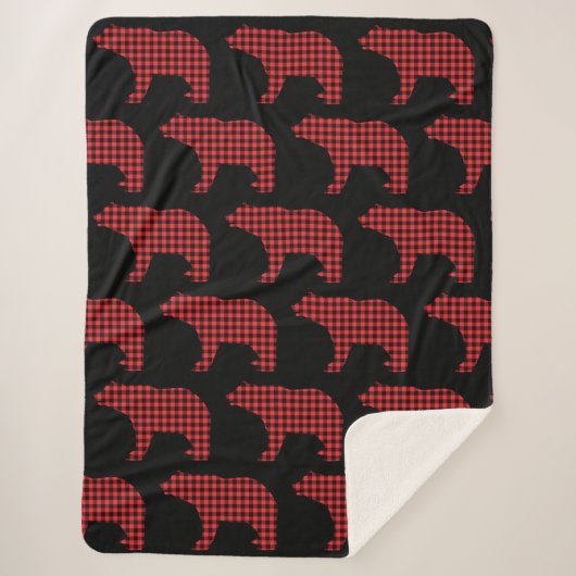 バッファロー・プレイド・ベア シェルパブランケット (正面)