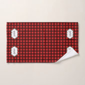 バッファロー・プレイド・モノグラム・ファミリー名DIYイニシャル  バスタオルセット (ハンドタオル)