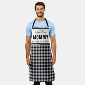 バッファロー·プレイモダンド·ママ·シェパーソナライズされたフ エプロン (着用した状態)