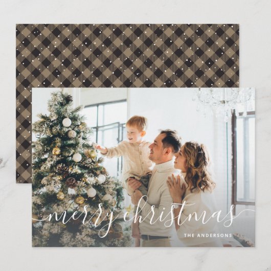 バッファロー・プレ素朴イド・フォト・メリー・クリスマス シーズンカード (正面/裏面)