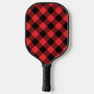 バッファロー レッド ブラック チェック柄 ピックルボールラケット