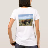 バッファロー 動物 自然 田舎 平和 運命 Tシャツ (裏面)