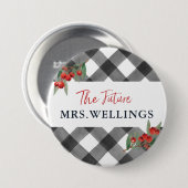 バッファロー,白黒の花嫁を未来のミセスに 缶バッジ (正面&裏面)