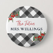 バッファロー,白黒の花嫁を未来のミセスに 缶バッジ (正面)