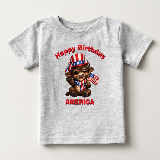 バッファロー (5ak) 愛国少年Tシャツ ベビーTシャツ (正面)
