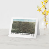 バッファロー、NYのパノラマ式の地図- 1880年 カード (黄色い花)