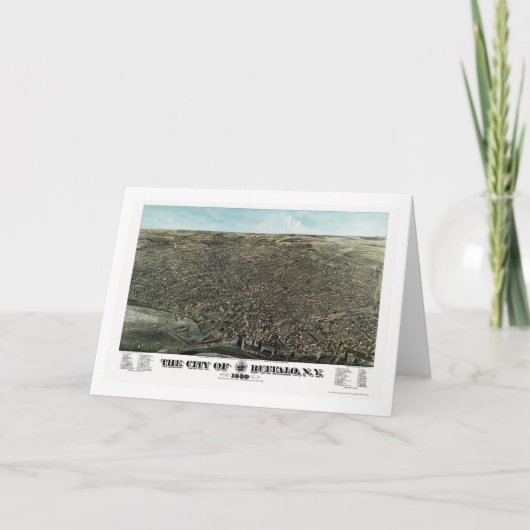 バッファロー、NYのパノラマ式の地図- 1880年 カード (正面)