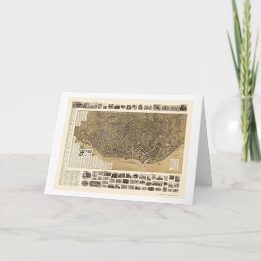 バッファロー、NYのパノラマ式の地図- 1902年 カード (正面)