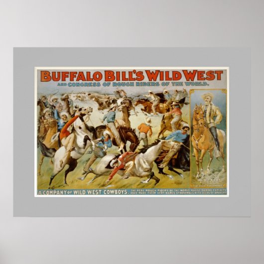 バッファローBill wild west show, c1899. ポスター (正面)