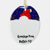 バッファローNYの雪だるま セラミックオーナメント (右)