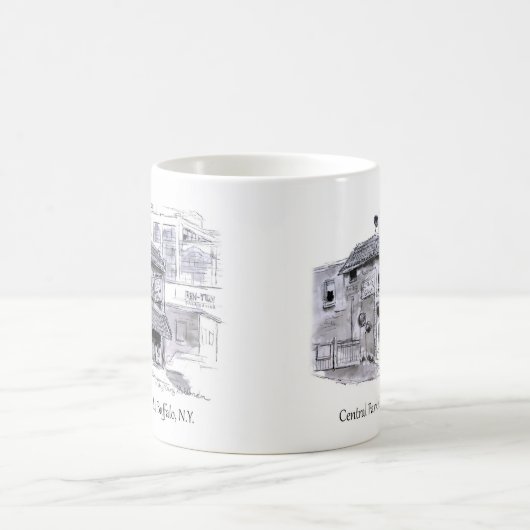 バッファローNYセントラルパークグリルタバーンオリジナルアート コーヒーマグカップ (中央)