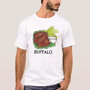 バッファローNYニューヨーク熱いBBQチキンウイングセロリ Tシャツ