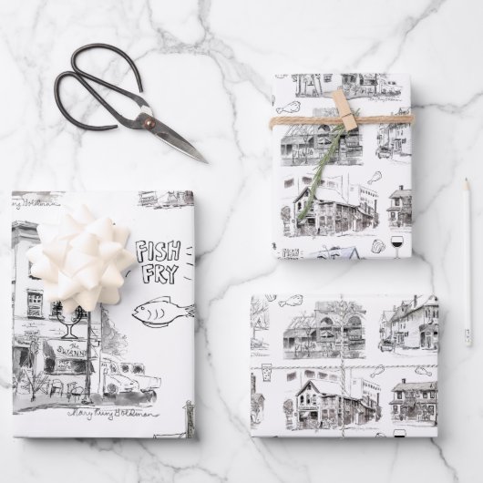 バッファローNYペン&インクラの歴史的なビアターバー ラッピングペーパーシート (正面)