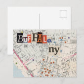 バッファローNYマップコラージポストカード35 ポストカード (正面/裏面)