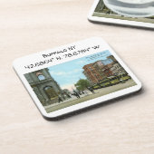 バッファローNYマップ座標ヴィンテージスタイル コースター (左側)