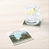 バッファローNYマップ座標ヴィンテージスタイル スクエアペーパーコースター (インサイチュ)