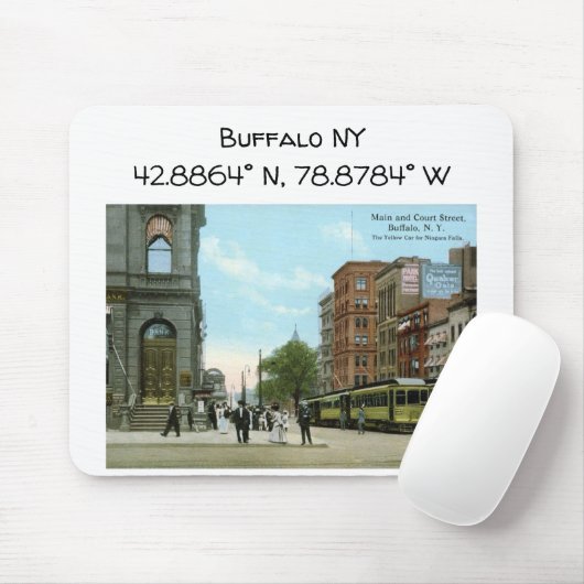 バッファローNYマップ座標ヴィンテージスタイル マウスパッド (マウス)