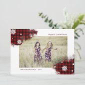 バッファローplaid snowflakeスプラッシュホリデーカード シーズンカード (スタンド正面)