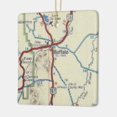 バッファローWYヴィンテージマップ セラミックオーナメント (左)