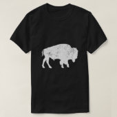 バッファロ動揺してレトロバイソン動物愛好家シャツ Tシャツ (デザイン正面)