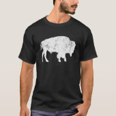 バッファロ動揺してレトロバイソン動物愛好家メンウ Tシャツ (正面)