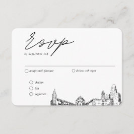 バッファロ結婚のRSVP伝統的食事オプション エンクロージャーカード