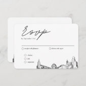 バッファロ結婚のRSVP伝統的食事オプション エンクロージャーカード (正面/裏面)