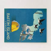 バッフィン島地図カナダ旅行ポスター ジグソーパズル (横)