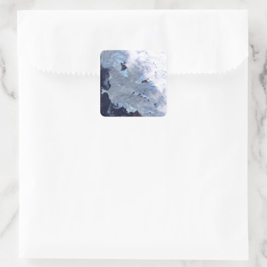 バッフィン湾を取り囲む氷河の小さな畑 スクエアシール (バッグ)