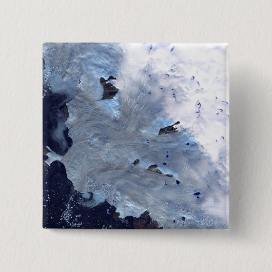 バッフィン湾を取り囲む氷河の小さな畑 缶バッジ (正面)