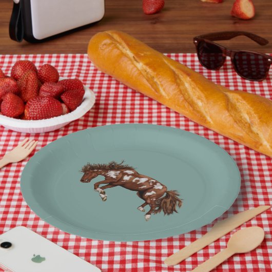 バッ絵を描ク馬 ペーパープレート (ピクニック)