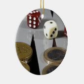 バツクギャモン盤の硬貨 セラミックオーナメント (右)
