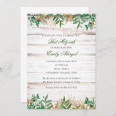 バツ ミッツヴァーの招待状 グリーン rustic 水彩 招待状 (正面/裏面)