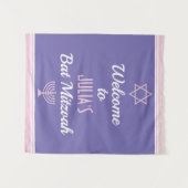 バツ・ミツバーのためのカスタム・ウェルカム タペストリー (正面(横))