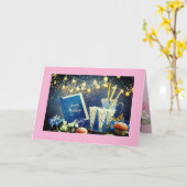 バツ・ミツバ・カード、5" x 7" 折りたたみ式グリーティングカード カード (黄色い花)