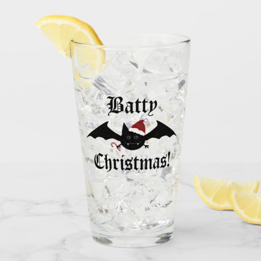 バティおもしろいークリスマス タンブラーグラス (アイス正面)