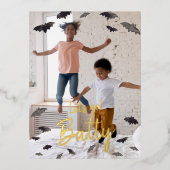 バティを取ろう！ハロウィーンこうもり 箔シーズンポストカード (正面)