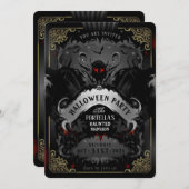 バティエレガントデライトハローウィンパーティ招待状 招待状 (正面/裏面)