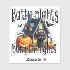 バティナイツパンプキンライツブラックキットンハロウィーン シール