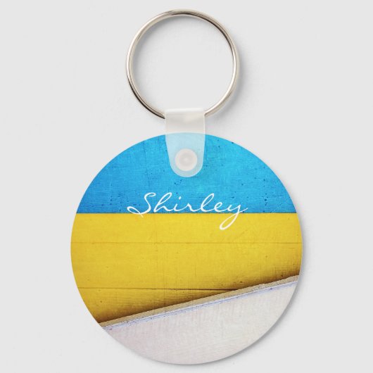 バテッド建物ミニマル-抽象芸術バイセラー キーホルダー (正面)